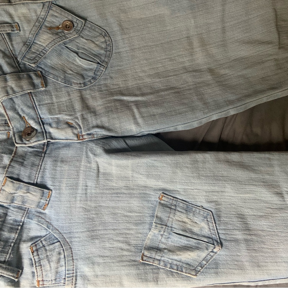 Casual Light Blue Flare Jeans - Picture 4 of 5
